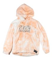 Load image into Gallery viewer, One off peach cream puffy hoodie. Embroidered logo.
