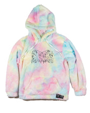 Load image into Gallery viewer, Light rainbow puffy hoodie. Embroidered logo.
