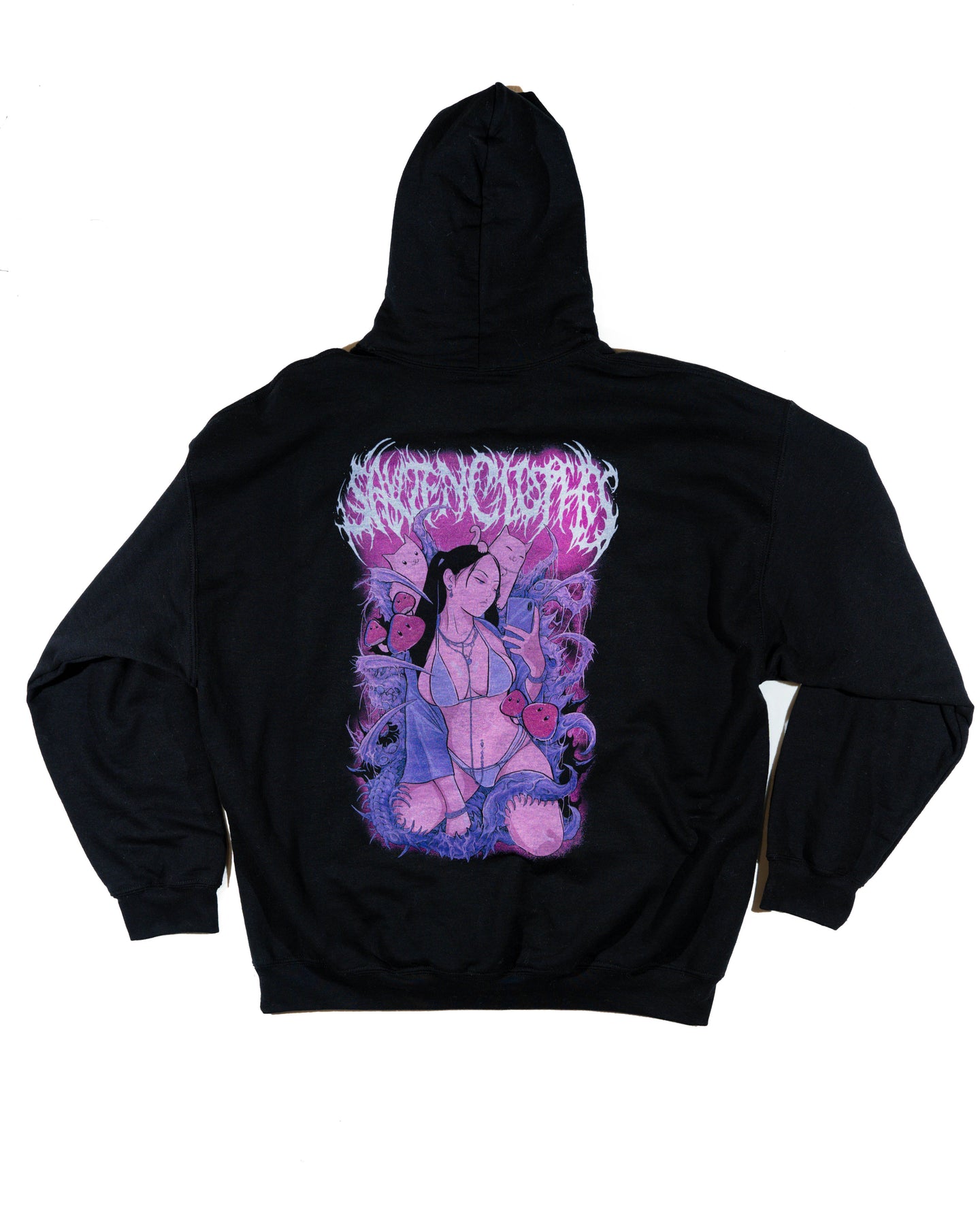 BLVCK Embroidered Hoodie W/ PURPPLE GIRLE