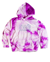 Load image into Gallery viewer, One off, purple sky puffy hoodie. Embroidered logo.
